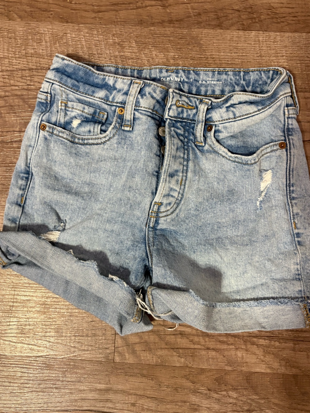 Size 0 Old Navy high rise O.G. Straight denim shorts